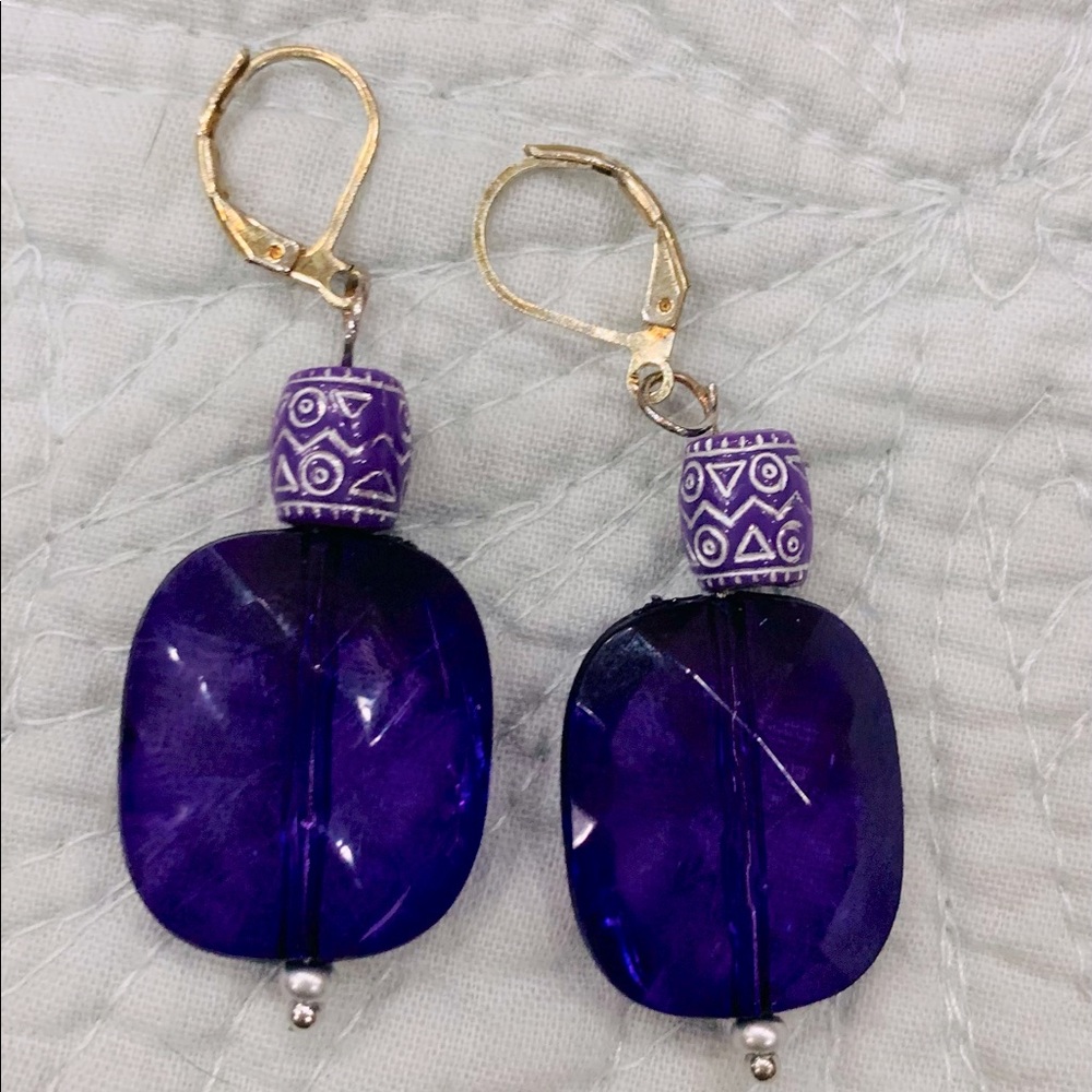 Hand made purple earrings